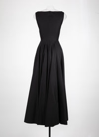 Sleeveless gabardine dress - Black intense