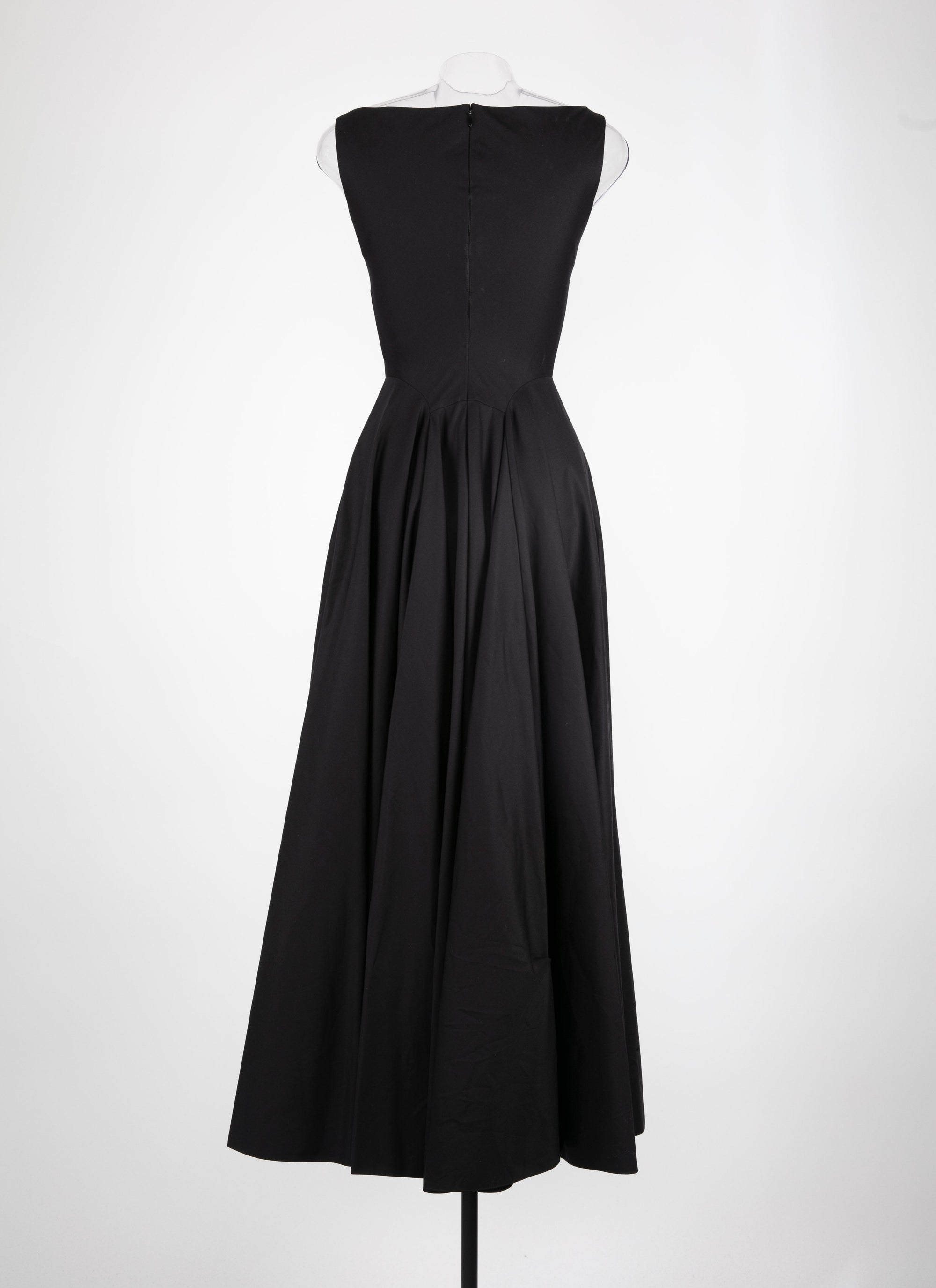 Sleeveless gabardine dress - Black intense