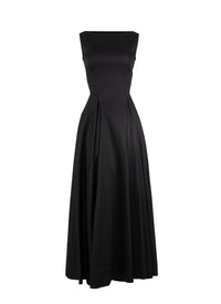 Sleeveless gabardine dress - Black intense