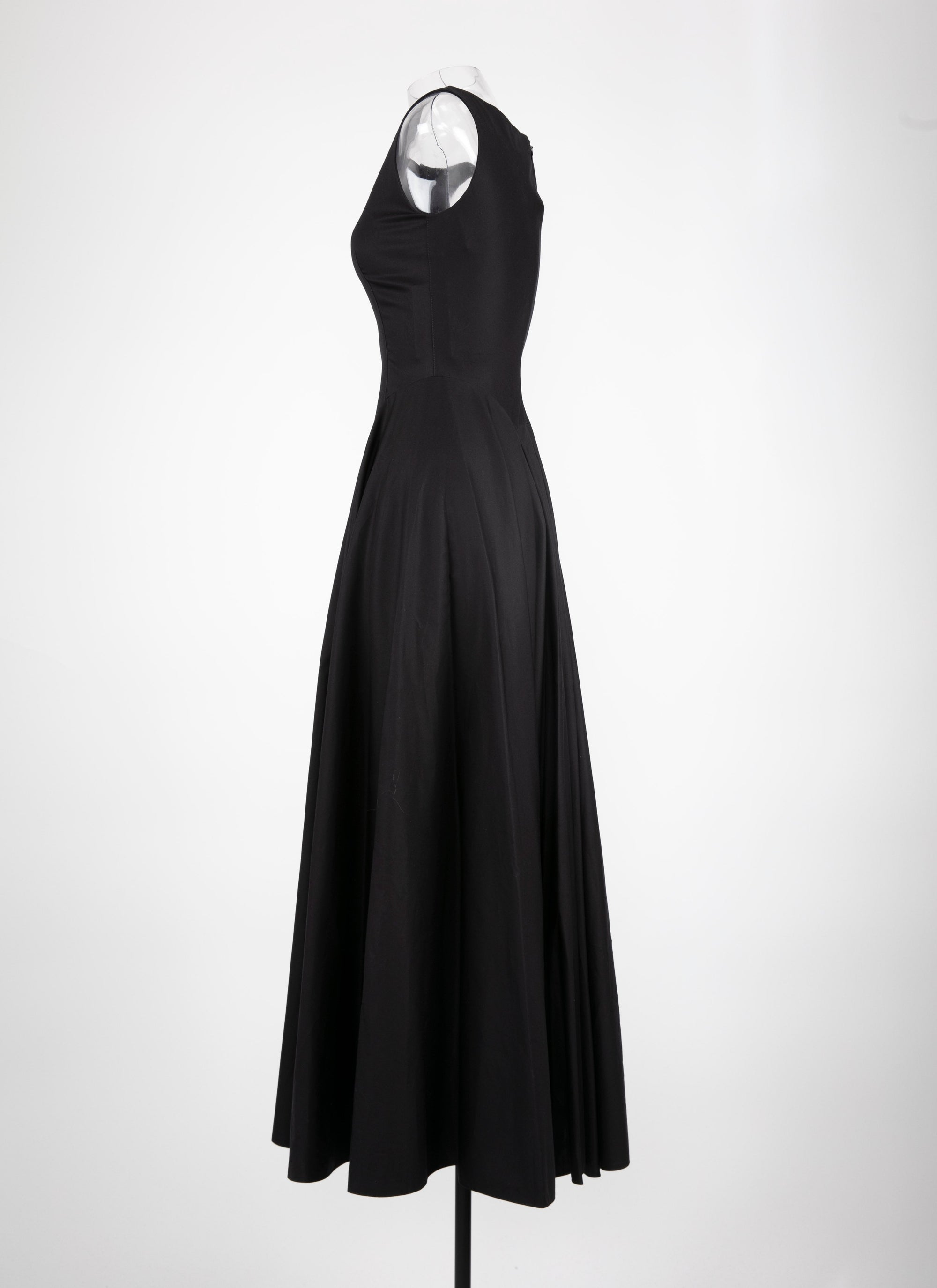 Sleeveless gabardine dress - Black intense