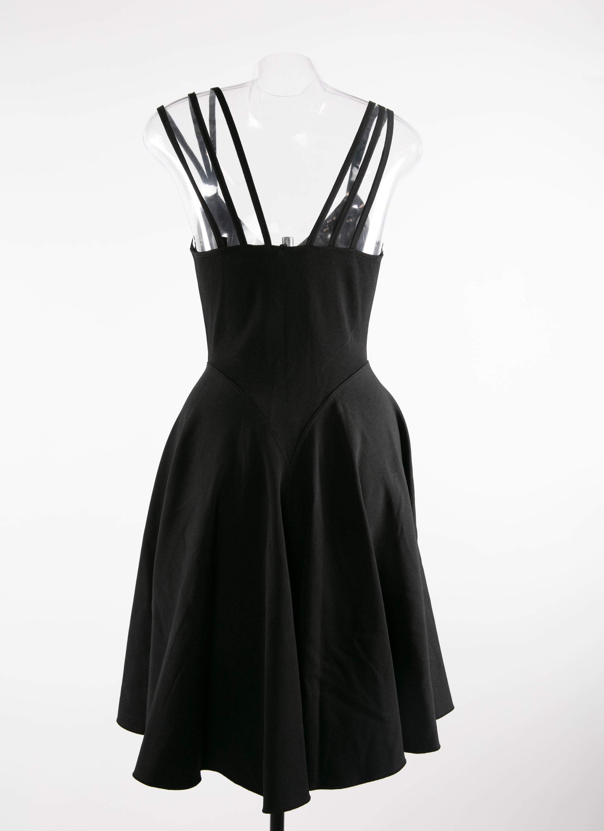Robe courte à triple bretelles - Noir