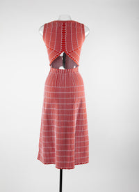 Robe sans manches - Rouge & Blanc