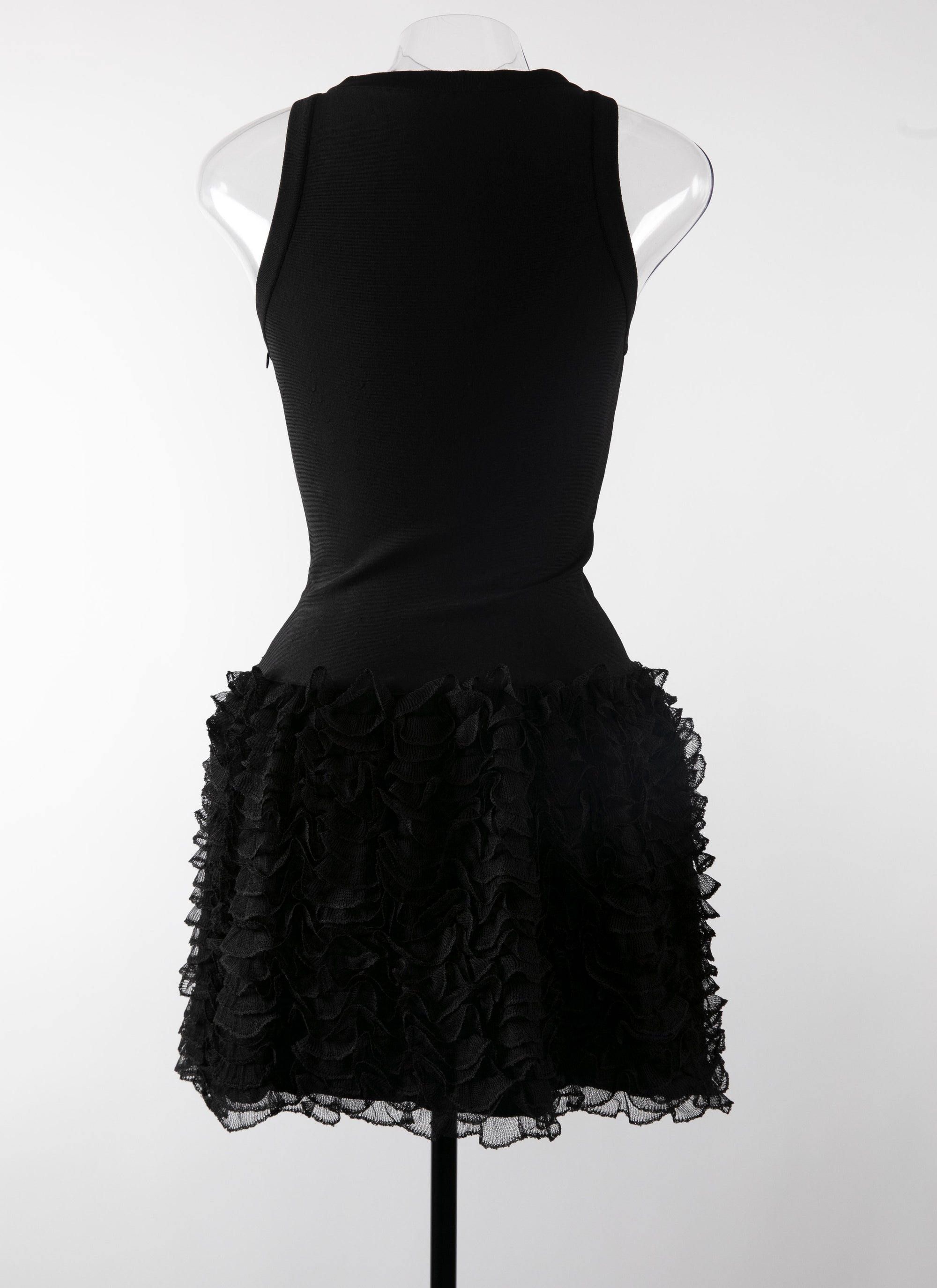 Mini robe sans manches Houpette - Noir