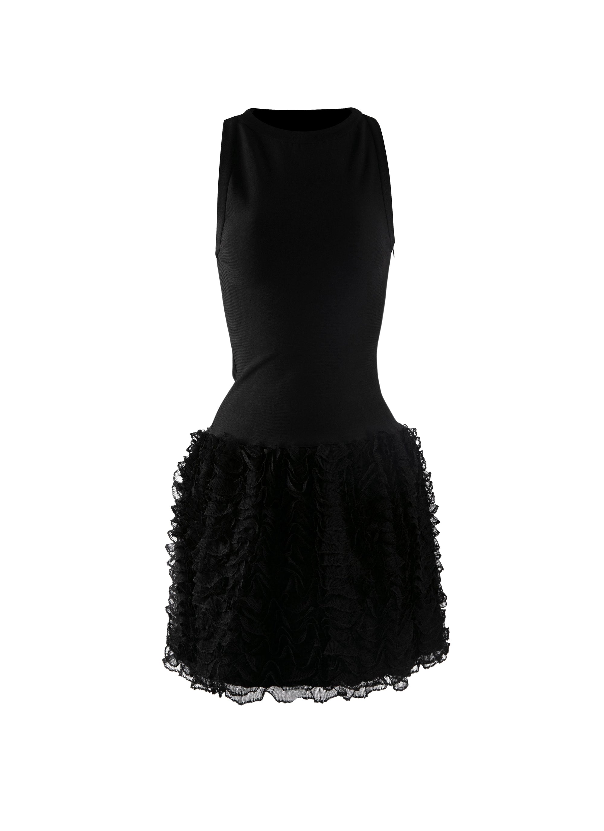 Mini robe sans manches Houpette - Noir
