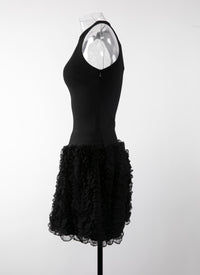 Mini robe sans manches Houpette - Noir