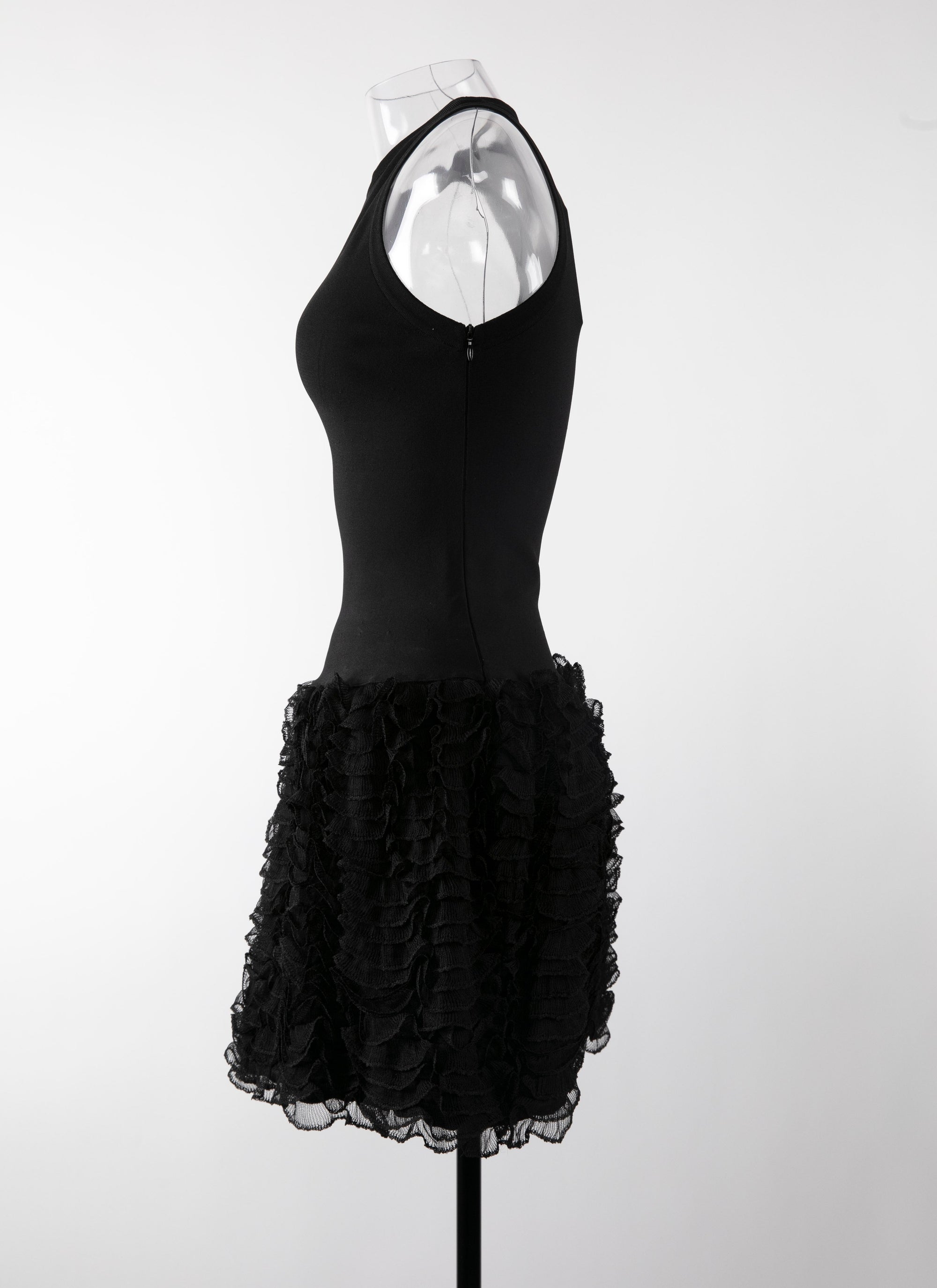 Mini robe sans manches Houpette - Noir