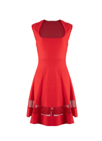 Robe sans manches Mansart en maille - Ecarlate