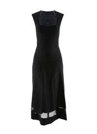 Robe sans manches avec détail transparent - Noir