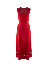 Robe sans manches avec détail transparent - Ecarlate