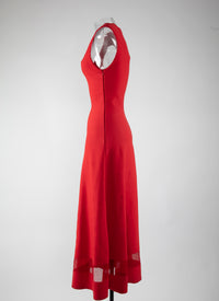 Robe sans manches avec détail transparent - Ecarlate
