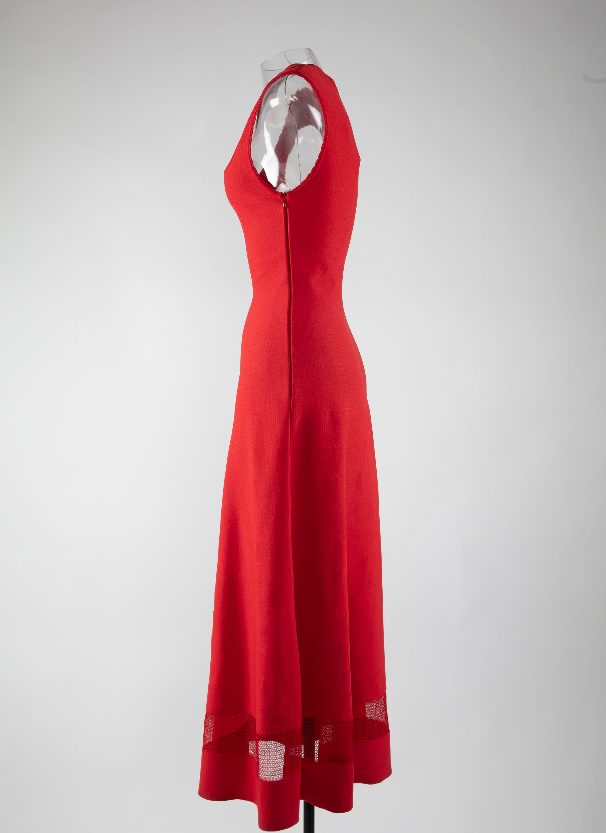 Robe sans manches avec détail transparent - Ecarlate