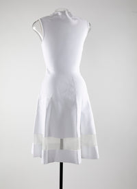 Robe courte sans manches détail transparent - Blanc