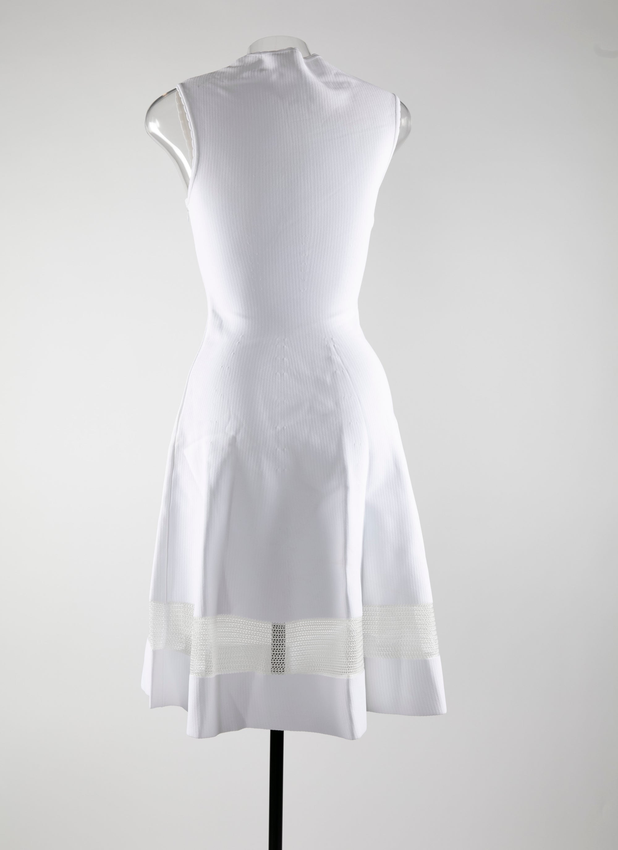 Robe courte sans manches détail transparent - Blanc