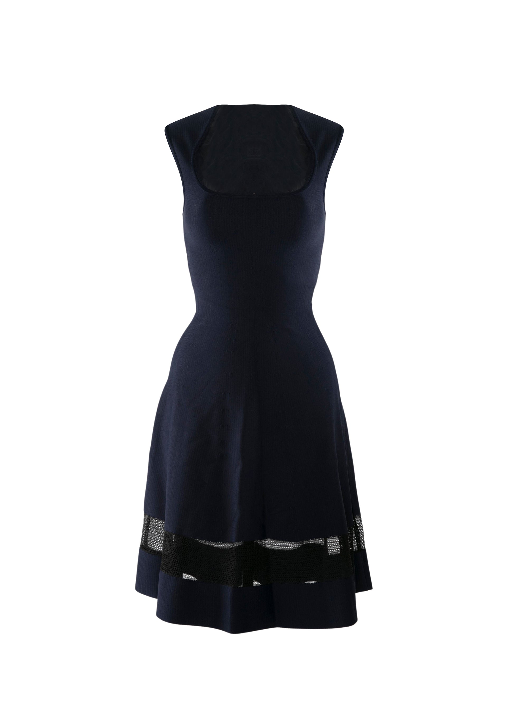 Sleeveless short dress with sheer detail - Night