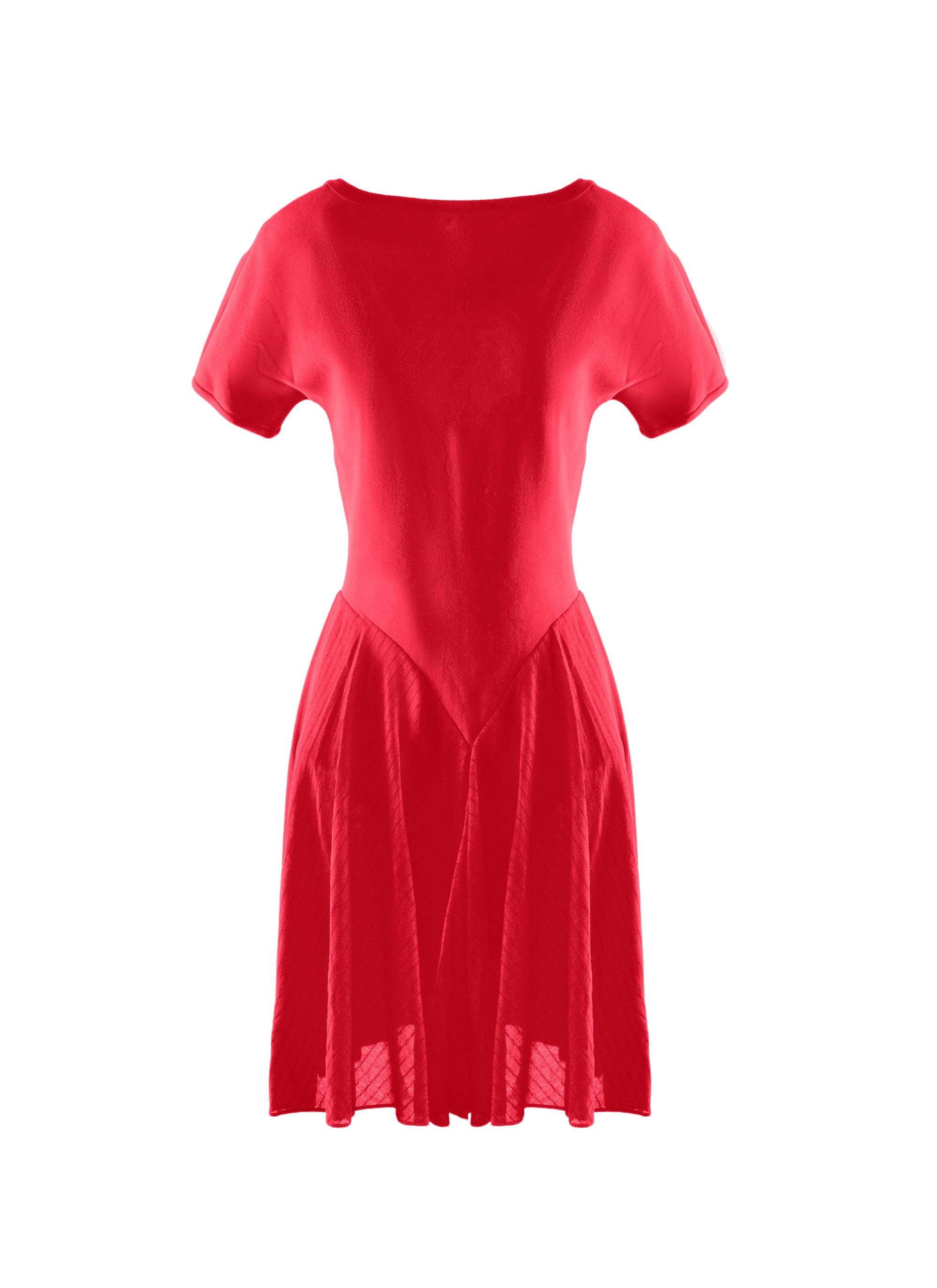 Robe à manches courtes Charmeuse en soie mélangée - Ecarlate