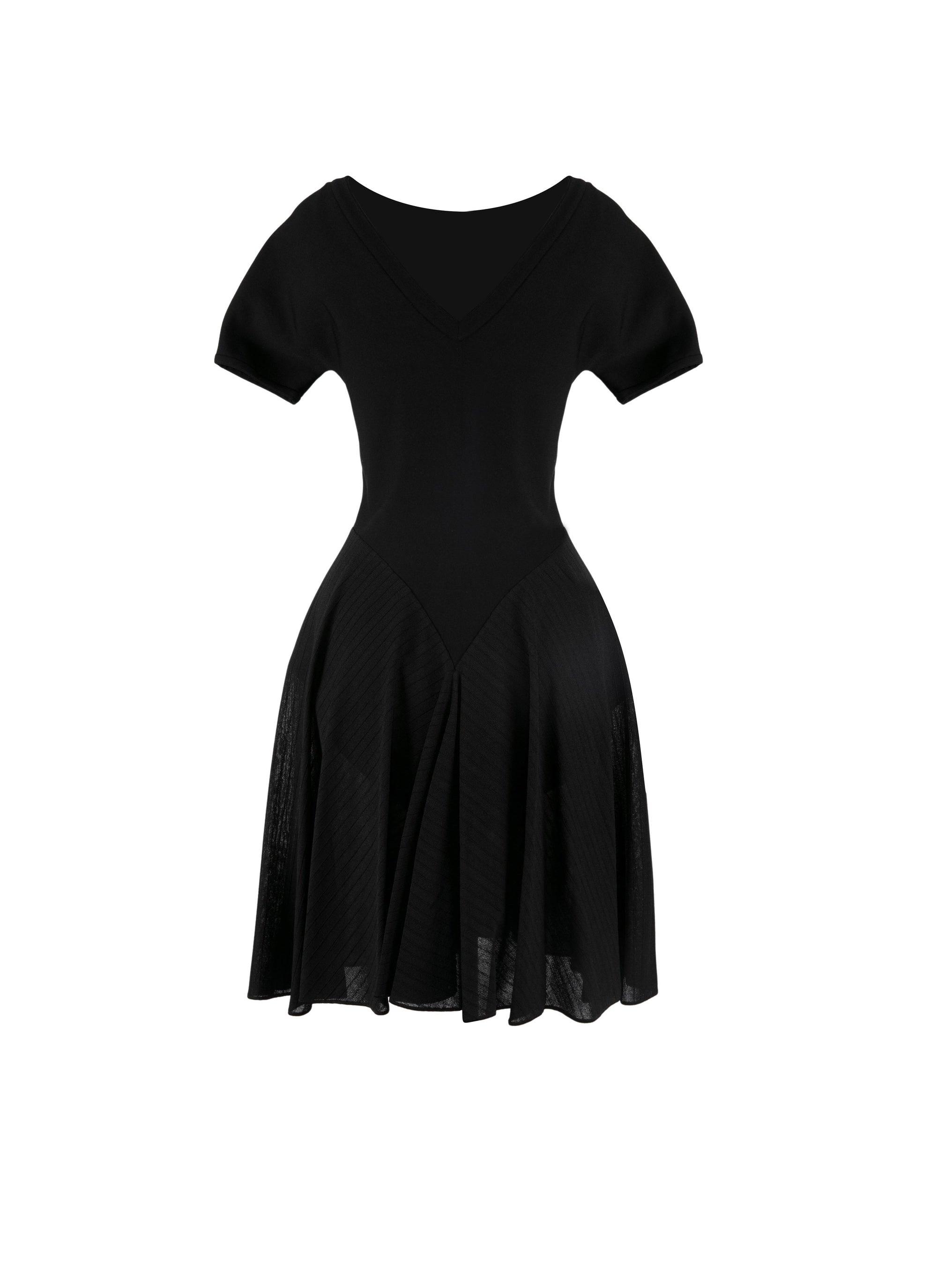 Robe à manches courtes Charmeuse en maille - Noir