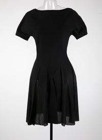 Robe à manches courtes Charmeuse en maille - Noir