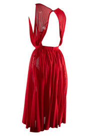 Short dress with plunging V neckline and bare back - Scarlet