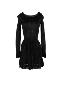 Falbalas mesh mini dress with long sleeves - Black intense