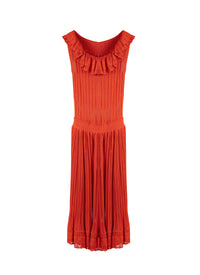 Robe sans manches Falbalas en maille - Coloquinte