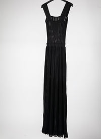 Draped Falbalas dress with sheer details - Black intense