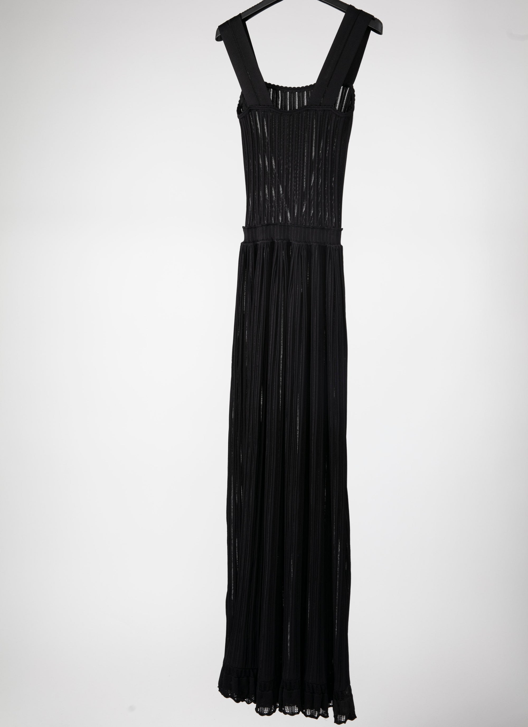Draped Falbalas dress with sheer details - Black intense