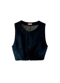 Top sans manches en denim - Argent