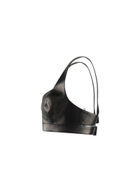 Soutien-gorge à fermeture en cuir - Noir