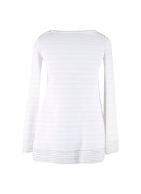 Pull à manches longues Brocart en maille - Blanc