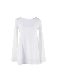 Pull à manches longues Brocart en maille - Blanc