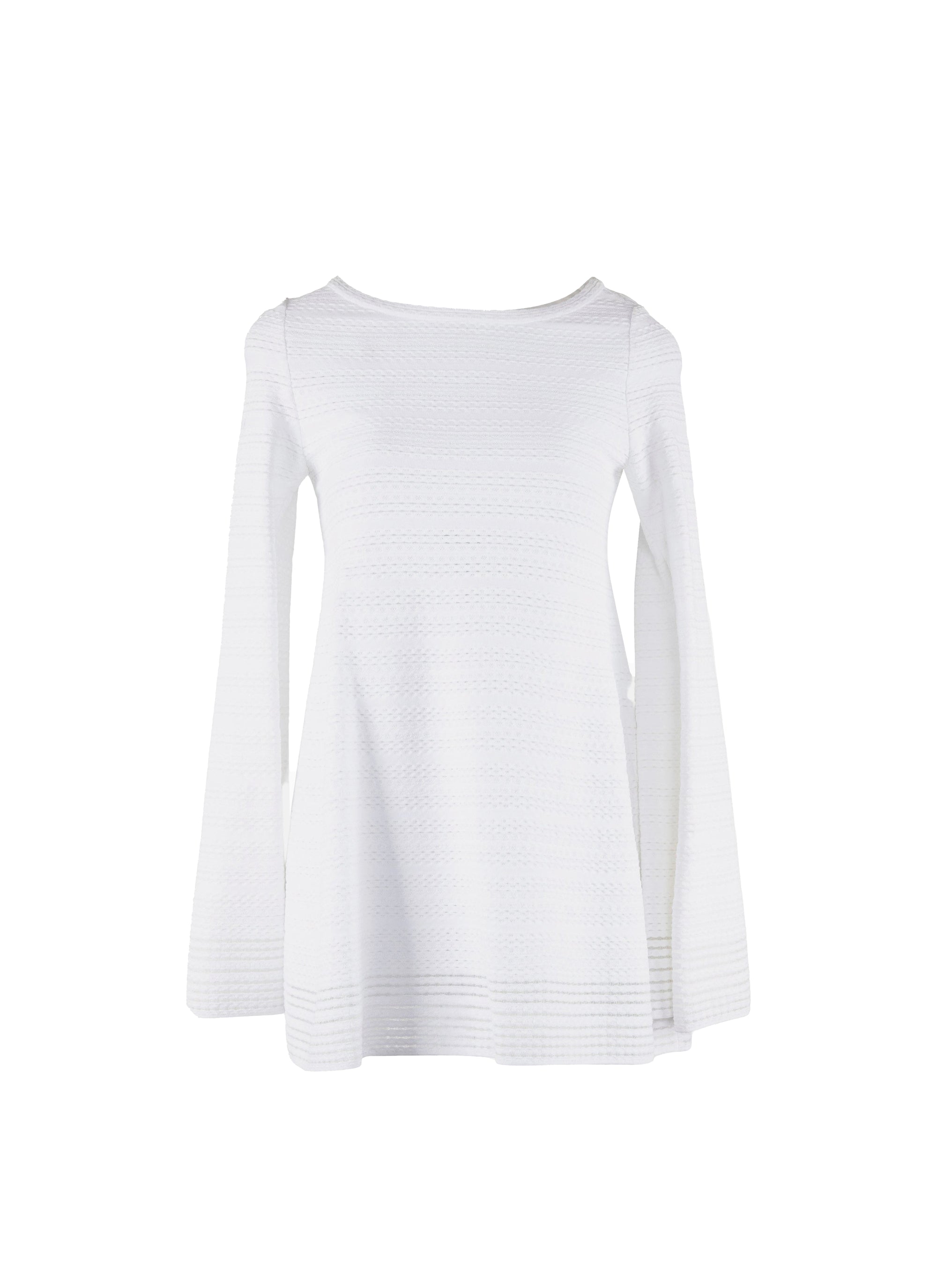 Pull à manches longues Brocart en maille - Blanc