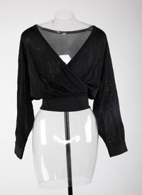Pull à manches longues Déesses en maille - Noir
