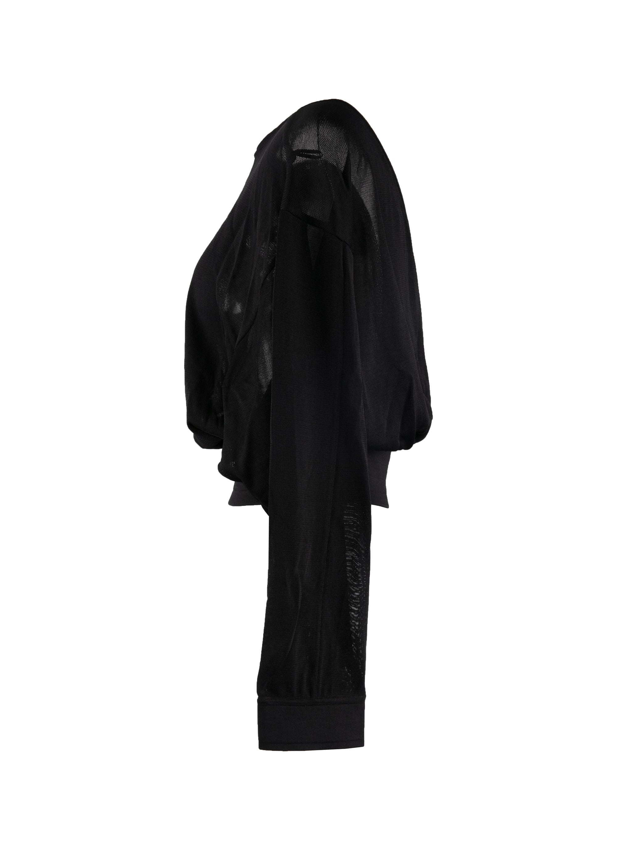 Long Sleeve Knitted Goddess Sweater - Black