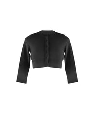 Long-sleeved knitted button-down cardigan - Black intense