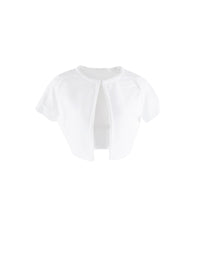 Cardigan à manches courtes Brocart en maille - Blanc