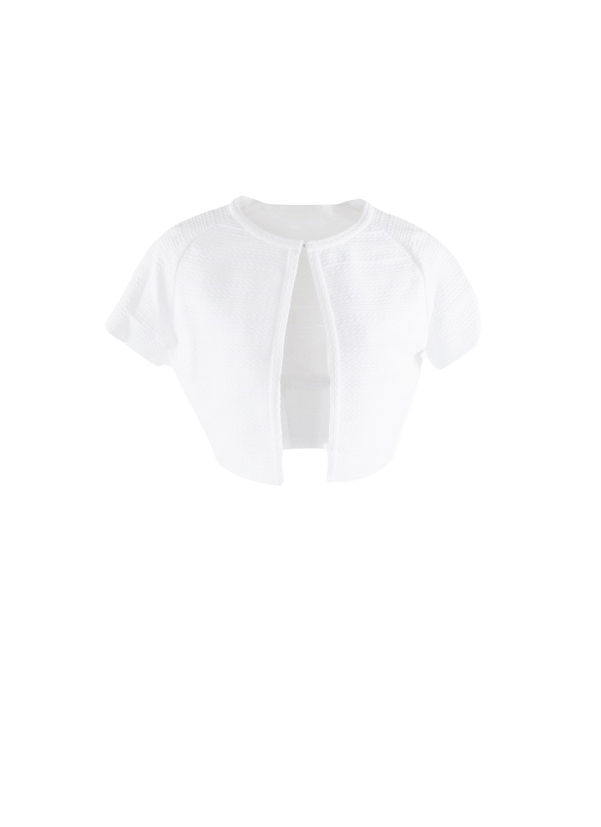 Cardigan à manches courtes Brocart en maille - Blanc
