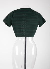 Cardigan à manches courtes Brocart en maille - Vert Imperial