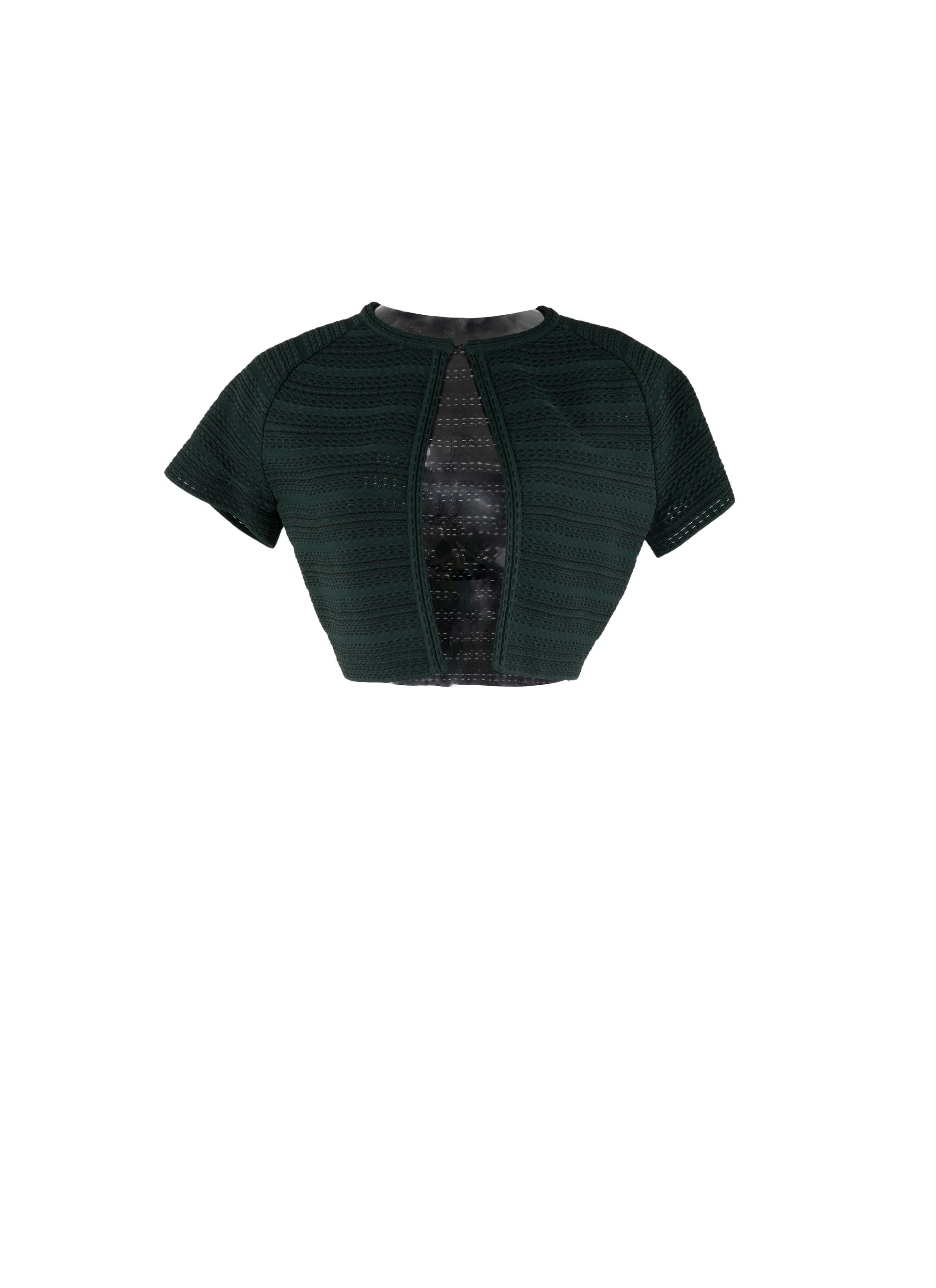 Cardigan à manches courtes Brocart en maille - Vert Imperial