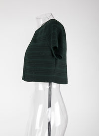Cardigan à manches courtes Brocart en maille - Vert Imperial