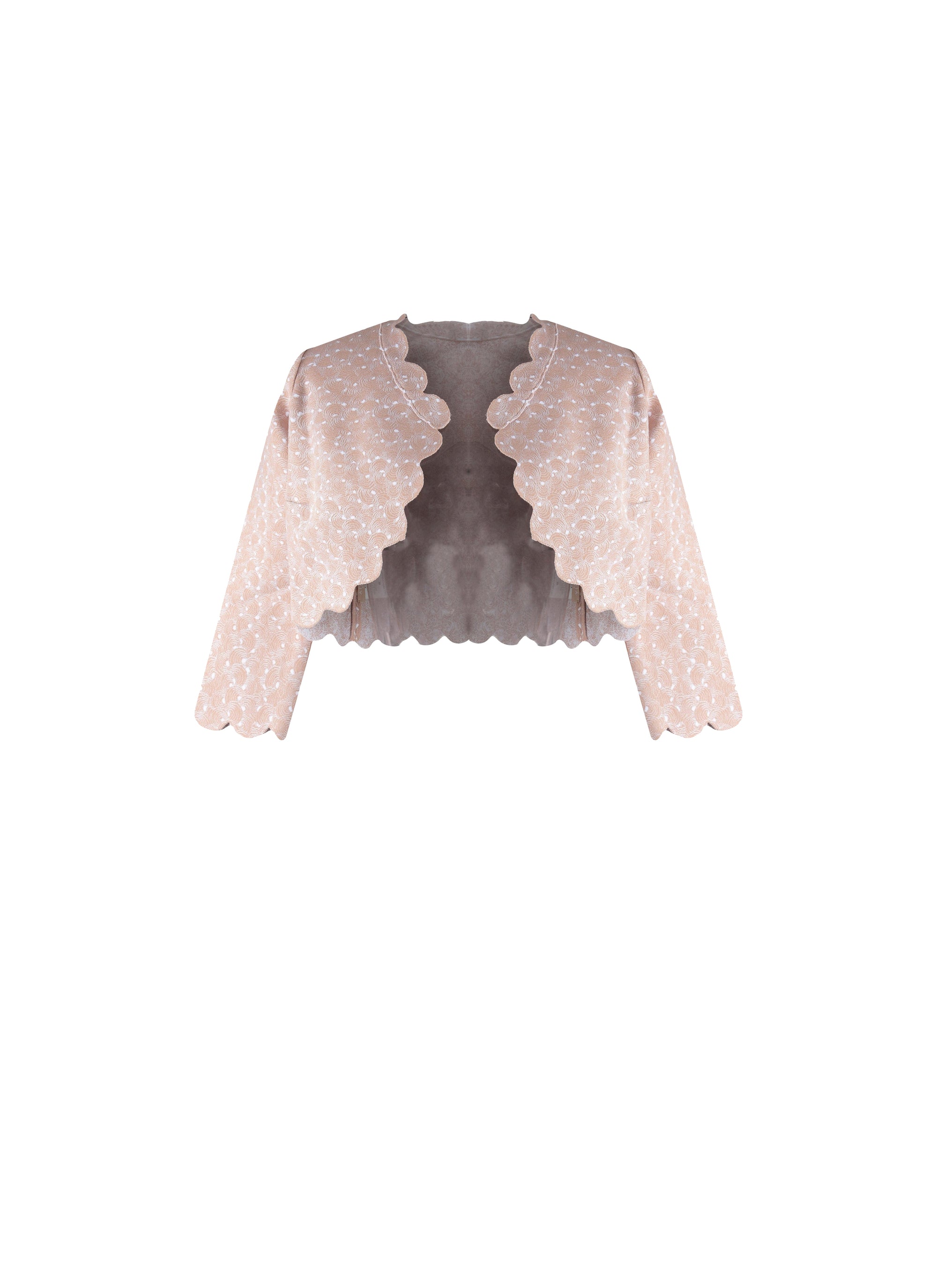 Knitted Camée long sleeve cardigan - Flesh Pink