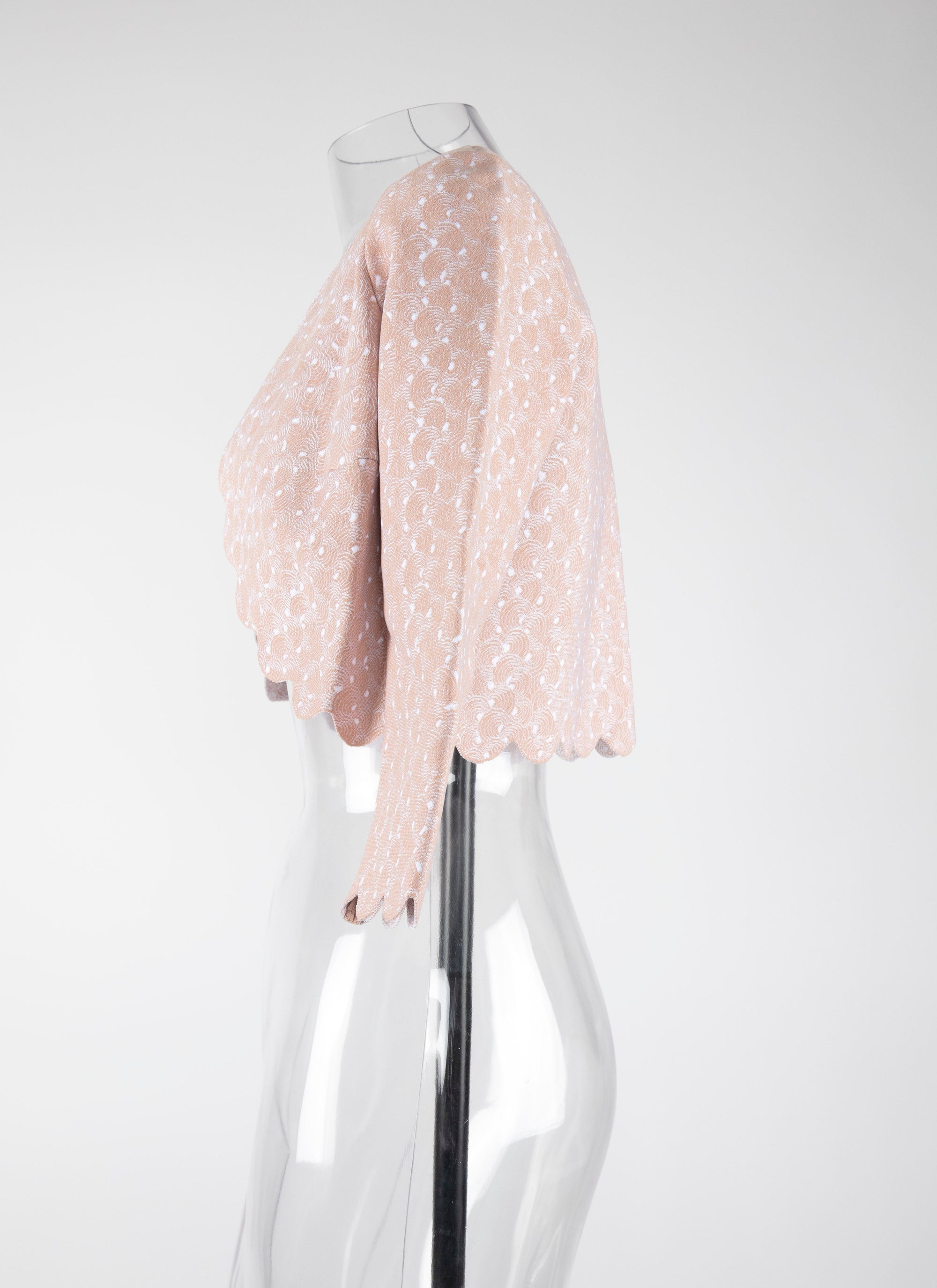 Knitted Camée long sleeve cardigan - Flesh Pink