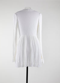 Mesh Falbalas long sleeve cardigan - White