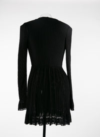 Cardigan à manches longues Falbalas en maille - Noir