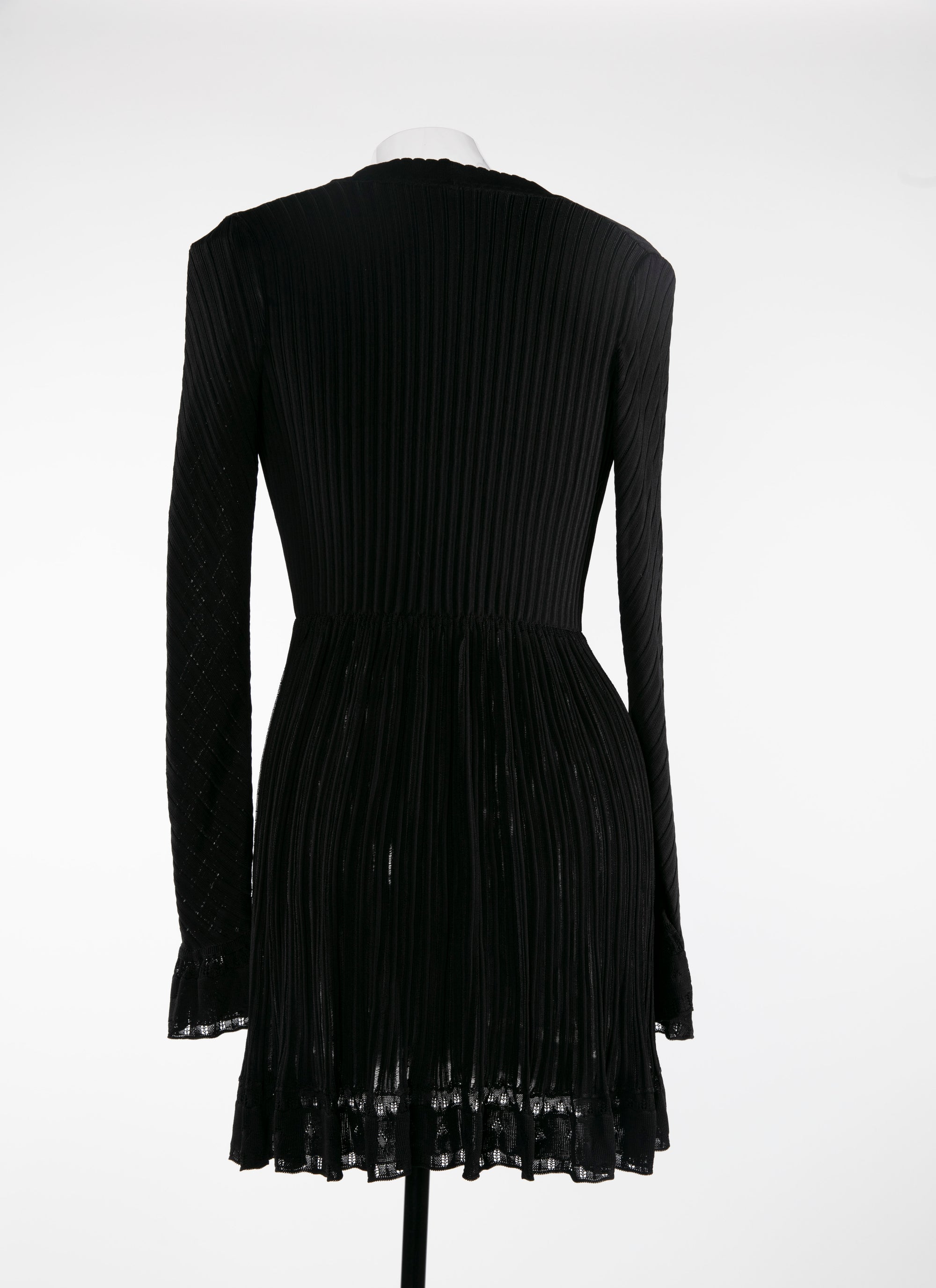Cardigan à manches longues Falbalas en maille - Noir