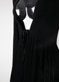 Cardigan à manches longues Falbalas en maille - Noir