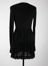 Cardigan à manches longues Falbalas en maille - Noir