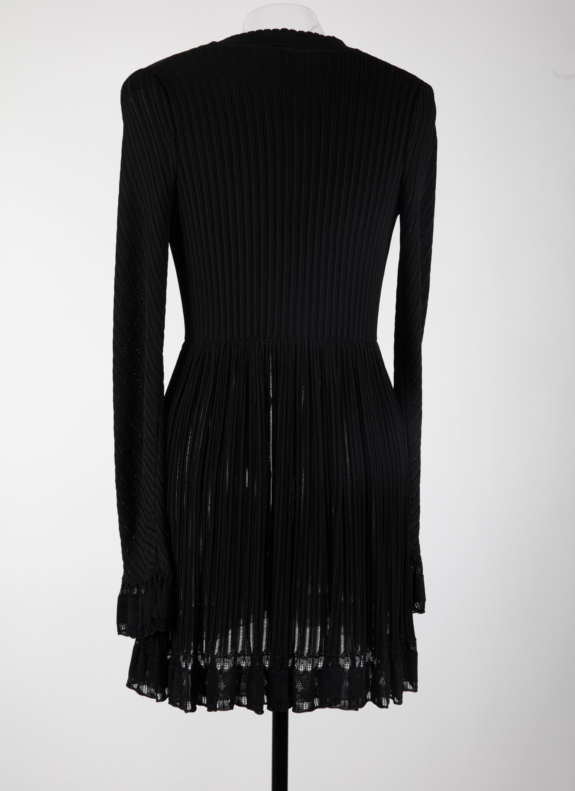 Cardigan à manches longues Falbalas en maille - Noir