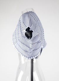 Bolero à manches courtes Pagode en maille - Blanc & Bleu