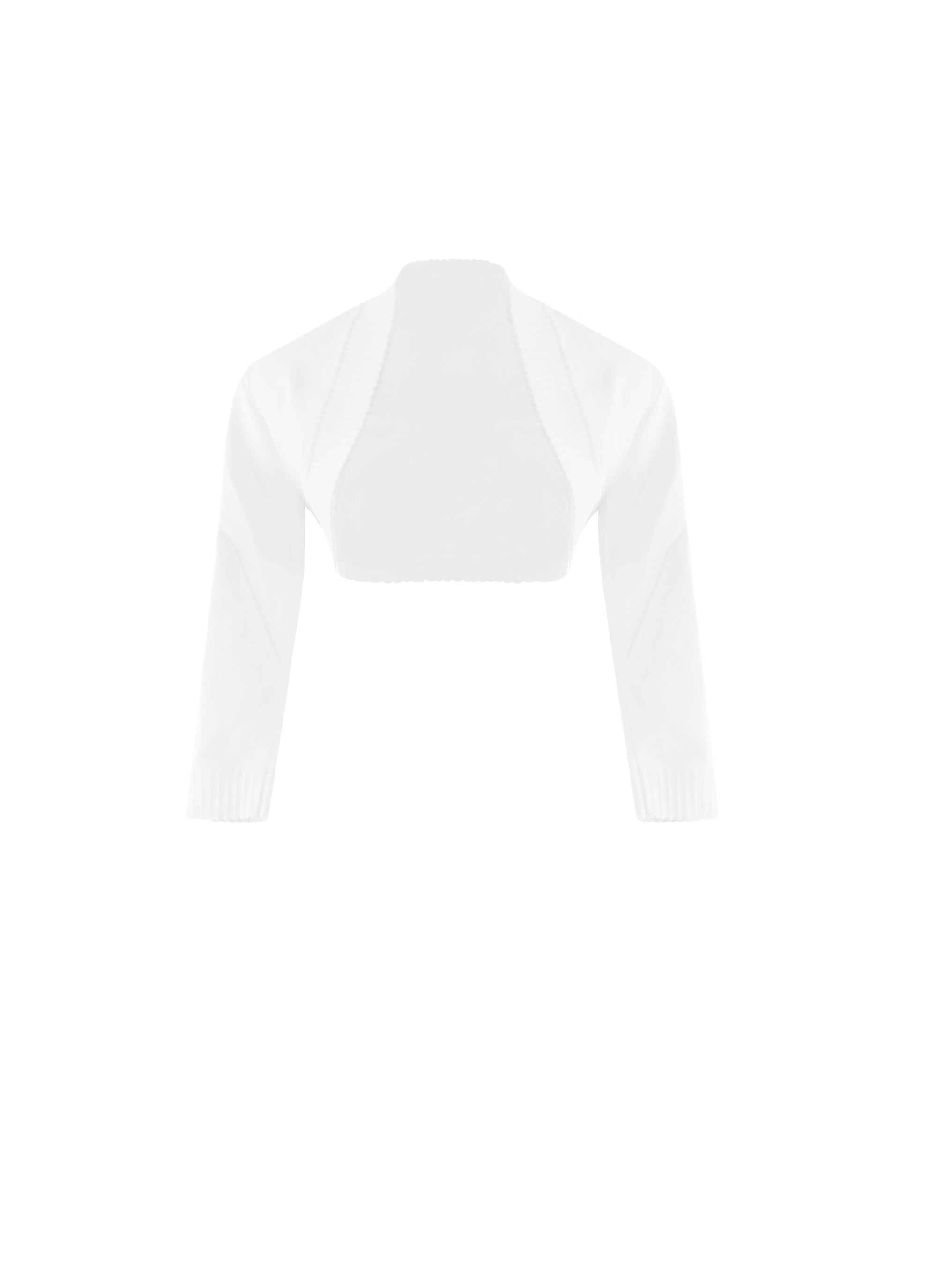 Boléro à manches 3/4 Trianon en maille - Blanc
