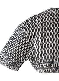 Rocaille short-sleeved bolero in mixed silk - Ivory & Black